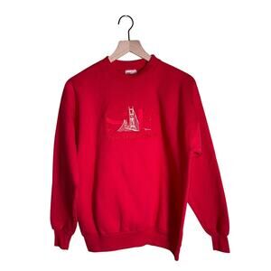 VINTAGE HANES embroidered 90s San Francisco Golden Gate Bridge crewneck M